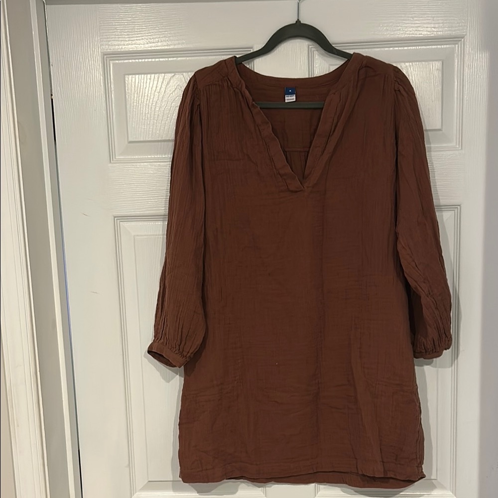 Old Navy Brown 3/4 Sleeve Relaxed Tunic